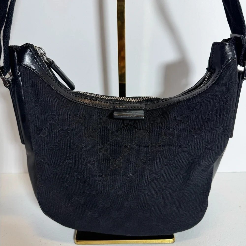 SALE Gucci Black Monogram Shoulder/Crossbody Bag